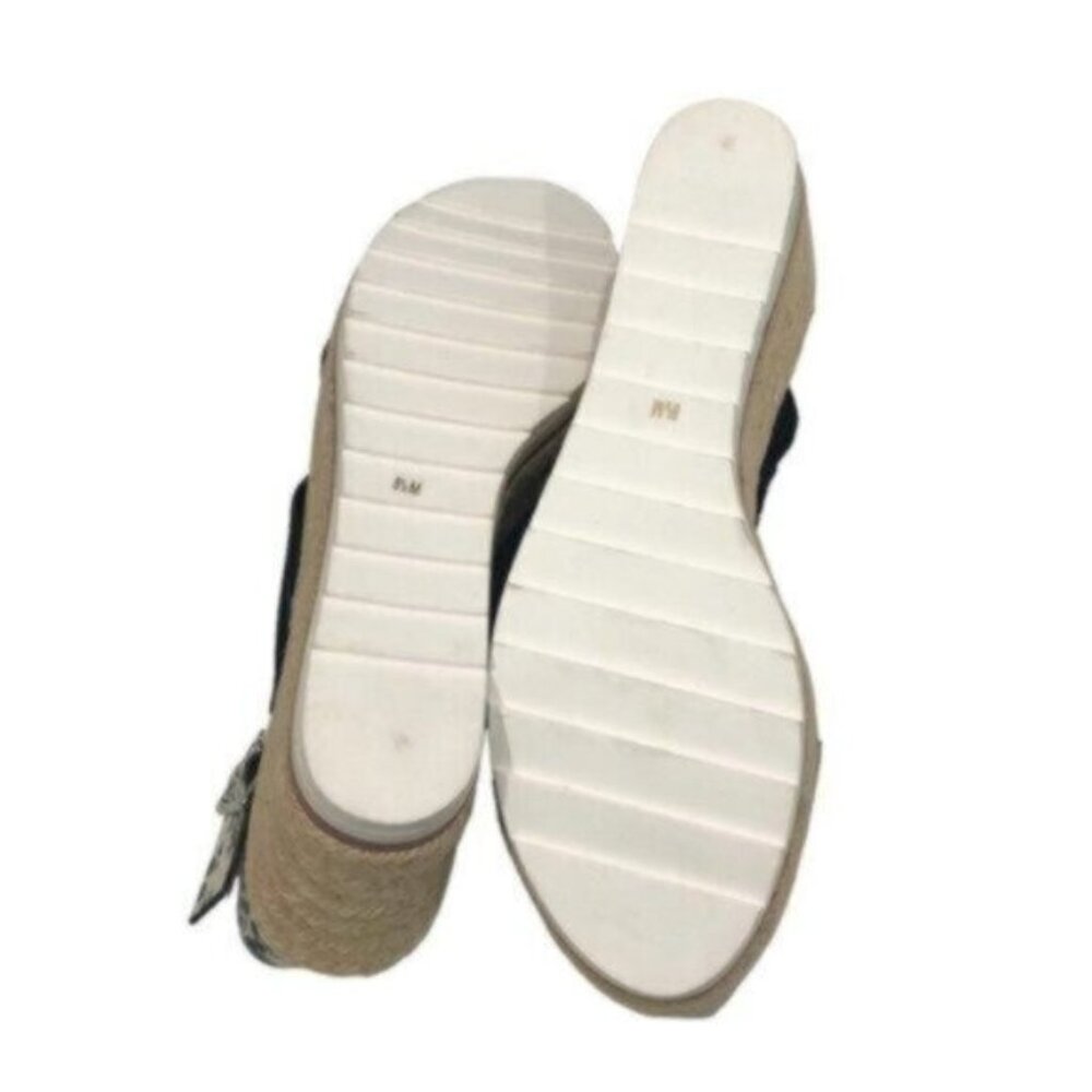 NEW Marc Fisher Black Espadrille Wedge Sandal 8.5 - Picture 8 of 9